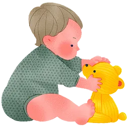 おもちゃで遊ぶ赤ちゃん